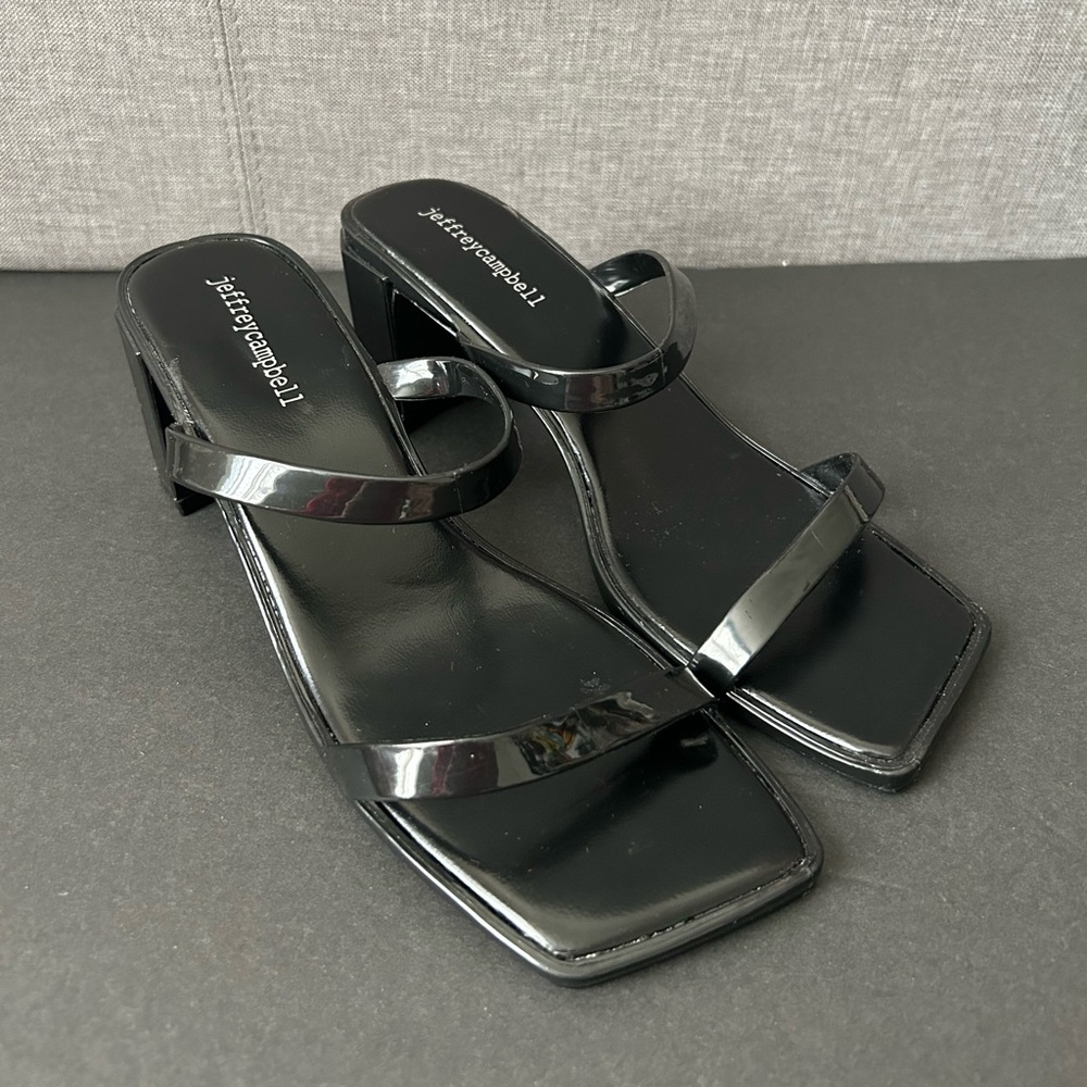 Jeffrey Campbell Black JAMM-3 Jelly Heel Sandals